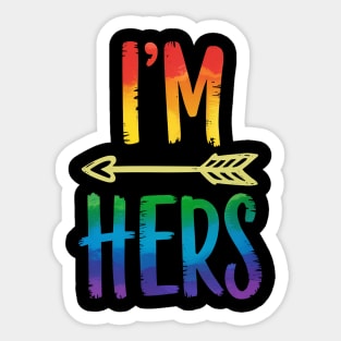 LGBT Pride I'm Her She's Mine Lesbian Couple Matching Lover Sticker